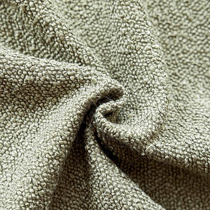 Foindtower Decorative Textured Boucle Throw Pillow Covers Accent Solid Pillow Cases Neutral Soft Cozy Couch Cushion Case for Chair Sofa Bedroom Living Room Home Decor 16x16 Inch,1PC,Dirty Sage Green