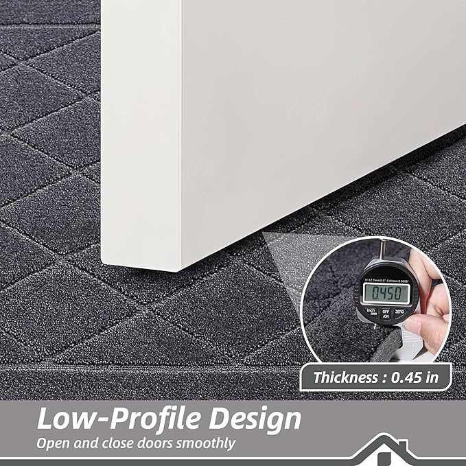 BEQHAUSE Dirt Trapper Door Mat 20" x 32", Doormat Non-Slip Entryway Rugs Washable, Dog Door Mat Stain Resistant and Absorbent Welcome Floor Mat for Front Back Door, Mud Wet Shoes & Paws, Dark Grey