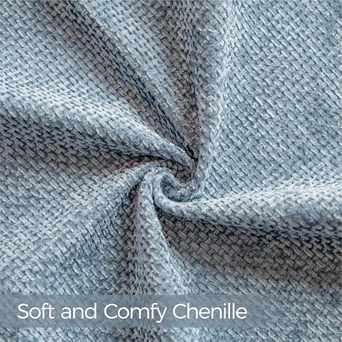 a moment Blue Chenille Throw Pillow Covers 18x18 Inch Pack of 2 Modern Decorative Throw Pillow Covers Farmhouse Cross Covers Home Decor for Sofa Bedroom Living Room