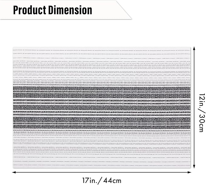 Winknowl Placemats Set of 8, Washable Vinyl Woven Placemats, Heat Resistant & Wipeable Table Mats for Kitchen Dining Table (White)