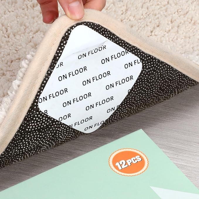 Home Techpro 8 PCS Gripper for Rug for Hardwood Floors, Reusable Under Rug Carpet Tape, Rug Anti Slip Grips for Area Rugs,Non Slip Rug Pads