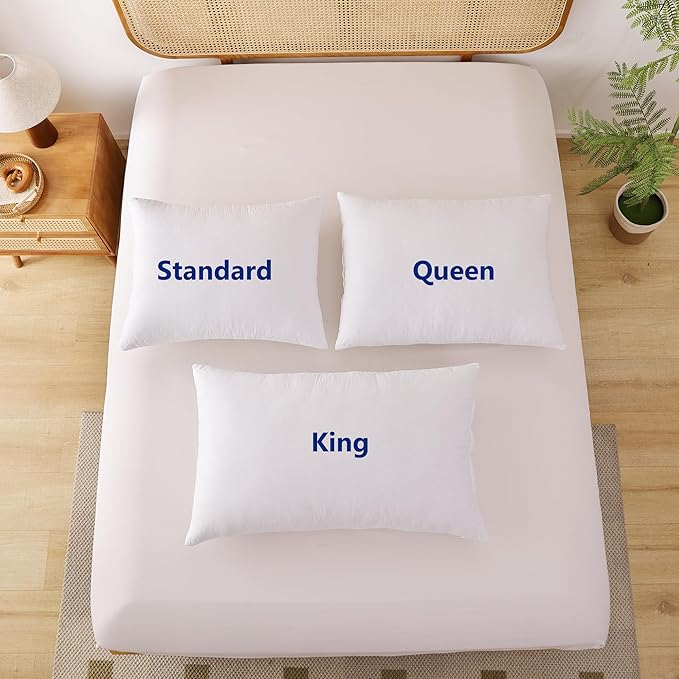 Shatex Firm Pillow, King Bed Pillow 34 x 20inch, Adjustable for Neck Pain Relief，Back Pillow Provide Strong Support for Stomach & Side Sleepers