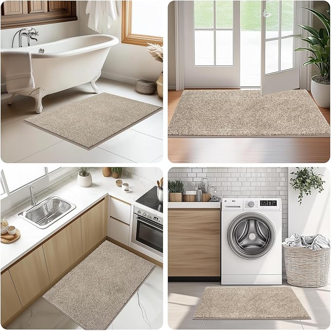 Washable Kitchen Rugs Set of 2 (24" x 35.5" + 24" x 59" Rectangular), Kitchen Mats for Floor, Indoor Entryway Runner Rugs for Laundry, Bathroom, Door, Bedroom (Roll Packing)