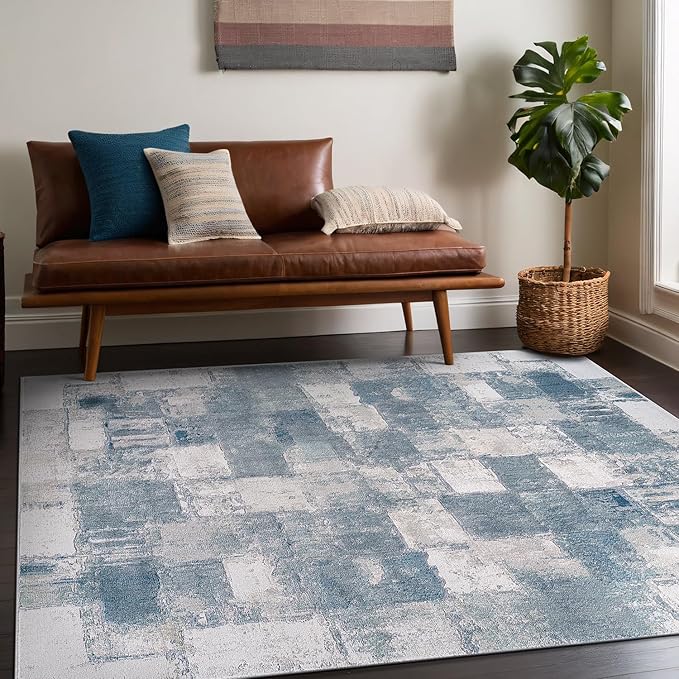 Beverly Rug Living Room Rug 8x10 Modern Luxury Ultra Soft Vintage Indoor Area Rugs for Kitchen Dining Room Stain Resistant Non Shedding Indoor Carpet Alfombras para Salas Modernas (8 x 10 Navy Blue)