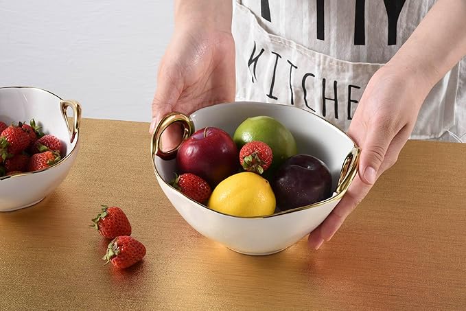 Pampa Bay Medium Bowl (White and Gold)