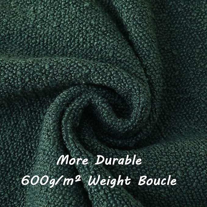 FUTEI Pack of 2 Dark Green Decorative Throw Pillow Covers 24x24 Inch Soft Cozy Solid Boucle Textured European Cushion Case,Modern Home Decor for Couch Bed Living Room