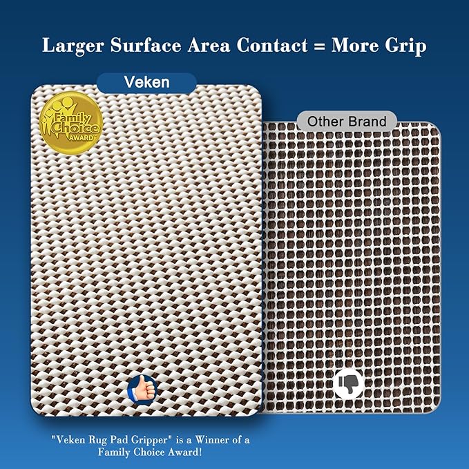 Veken Runner Rug Pad Gripper for Hardwood Floors, Non Slip 2.5x13 Ft Rug Pads for Area Rugs, Thick Rug Grippers for Tile Floors, Under Carpet Anti Skid Mat, Keep Your Rugs Safe and in Place