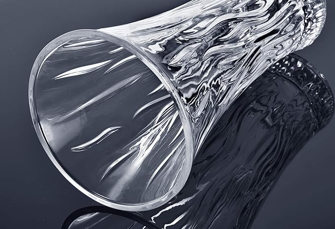 Vase 12" Flower Vases, Crystal Clear Glass Vases for Flowers, Tall Crystal Vase, Modern Large Glass Home Office Decor for Living Room Dining Table Centerpieces, Birthday and Wedding