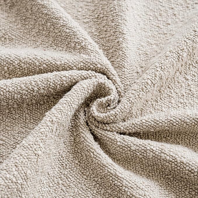 Foindtower Decorative Boucle Throw Pillow Covers Accent Solid Pillow Cases Cozy Soft Textured Couch Cushion Case for Chair Sofa Bedroom Living Room Home Decor 22 x 22 Inch,Beige Oatmeal