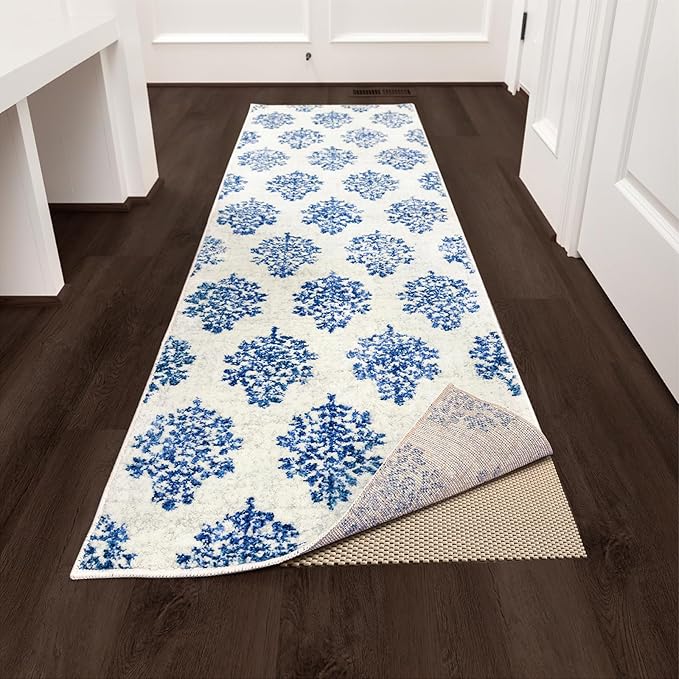 Veken Runner Rug Pad Gripper for Hardwood Floors, Non Slip 2x8 Ft Khaki Rug Pads for Area Rugs, Thick Rug Grippers for Tile Floors, Under Carpet Anti Skid Mat, Keep Your Rugs Safe and in Place