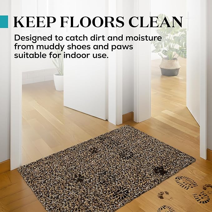 RugMast Premium Microfiber Indoor Door Mat – 36"x60" Washable Entry Mat, Non-Slip, Waterproof Backing, Super Absorbent, Low Profile Entryway Doormat for Indoor Entrance