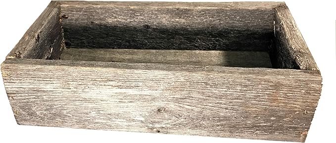 Rustic Revival | Decorative Barnwood Box – Authentic Rustic Weathered Wood Box for Table Decoration, Weddings, Parties & Farmhouse Home Decor – Real Wood Centerpiece Holder