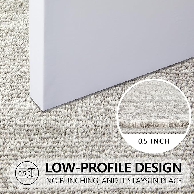 REFETONE Indoor Doormat, Front Door Mat 36"x60" Absorbent Rubber Backing Non Slip Back Door Mats, Washable Low-Profile Inside Floor Mat Door Rugs for Entryway, Resist Dirt Mud Mat for Dogs, Grey
