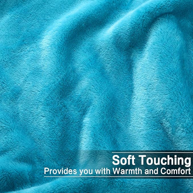 Soft Blanket Warm Fuzzy Microplush Lightweight Thermal Fleece Blankets for Couch Bed Sofa,California King102X108Inch,Turquoise