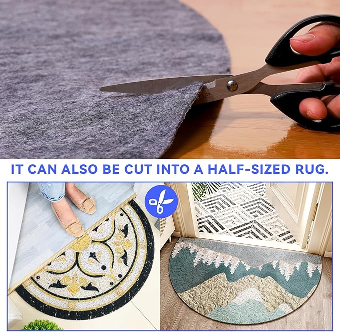 Non-Slip Rug Pads,Round 3 Ft Waterproof Extra Large Area Rugs Non Skid Rug Pad for All Floors and Finishes Durable Hardwood Floor Protective Felt Keeps Rugs in Place, Safe and Secure