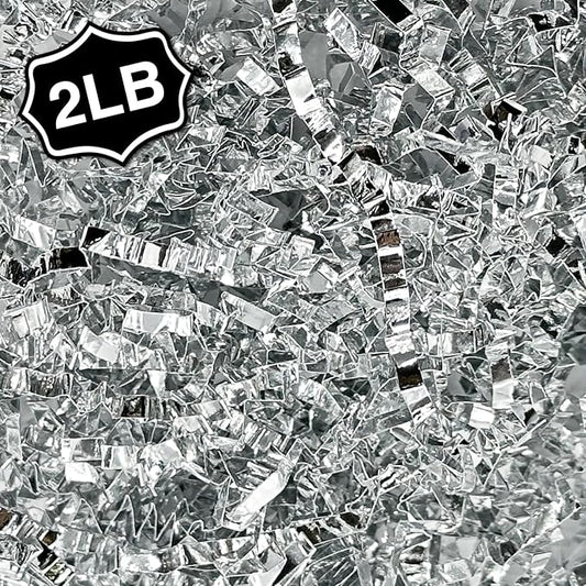 2LB Crinkle Cut Paper Shred Filler for Gift Box Bag and Basket On Holidays(Silvery)