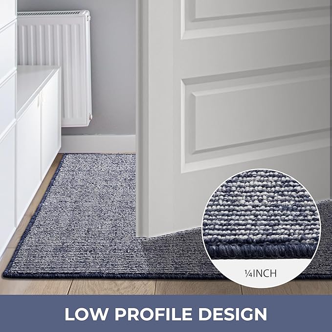 GRANNY SAYS Front Door Mat Outside Entrance, Door Mats for Entryway, Welcome Matt Non-Slip, Entryway Front Porch Mat Low Profile Resist Dirt Easy to Clean, 32"x20", Blue Beige