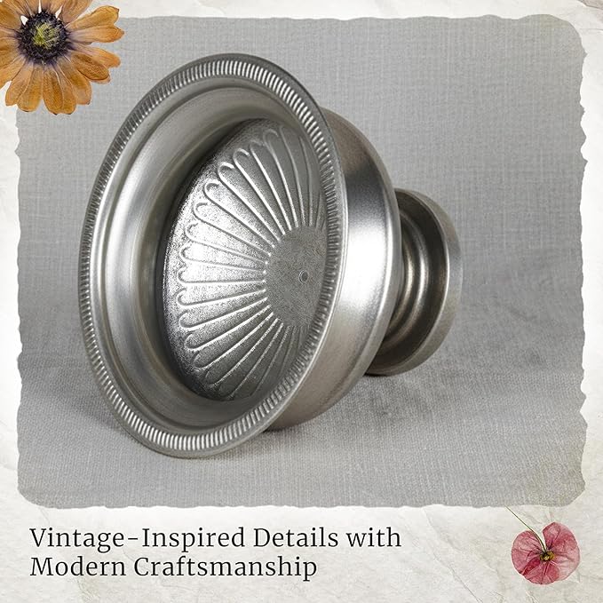 WORTH Silver Color Urn Vase for Centerpieces Set of 2, 8" H. x 11.8" Dia. Metal Trumpet Small Flower Pots for Table, Bowl Vase for Wedding Party Event Home Decor