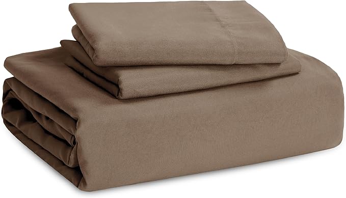 Bedsure Deep Khaki Duvet Cover King Size - 3 Pieces Prewashed Cotton-Like Extra Soft Bedding Set, Includes 1 Duvet Cover 104x90 Inches with Zipper Closure & 2 Pillow Shams, Comforter Not Included