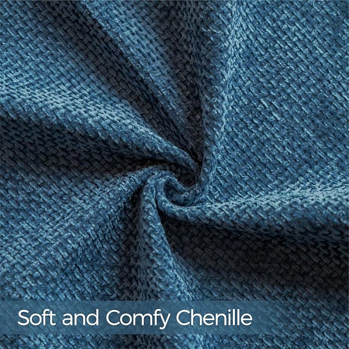 a moment Ocean Blue Chenille Throw Pillow Covers 16x16 Inch Pack of 2 Modern Decorative Throw Pillow Covers Farmhouse Cross Covers Home Decor for Sofa Bedroom Living Room
