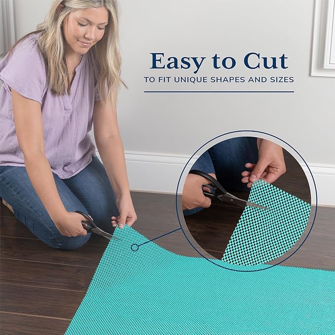 Veken Runner Rug Pad Gripper for Hardwood Floors, Non Slip 2x8 Ft Cyan Rug Pads for Area Rugs, Thick Rug Grippers for Tile Floors, Under Carpet Anti Skid Mat, Keep Your Rugs Safe and in Place