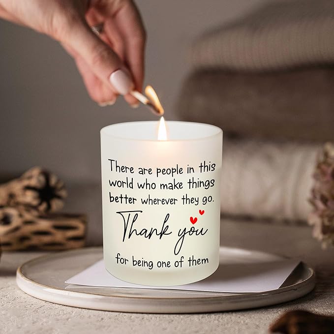 OASSIE Galentines Thank You Gifts for Women - Vanilla Lavender Candle 10 Oz - Inspirational Birthday Valentines Day Gifts for Friend Women Coworkers Teachers Nurses Boss Employees, Appreciation Gift