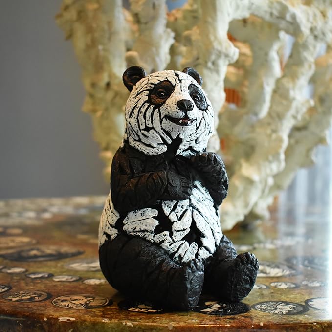Natural Design Architecture Lifestyle N Adam & Friends Home Decor Stone Resin Wilderness Statue Sculpture | 1-Piece | Sitting Panda