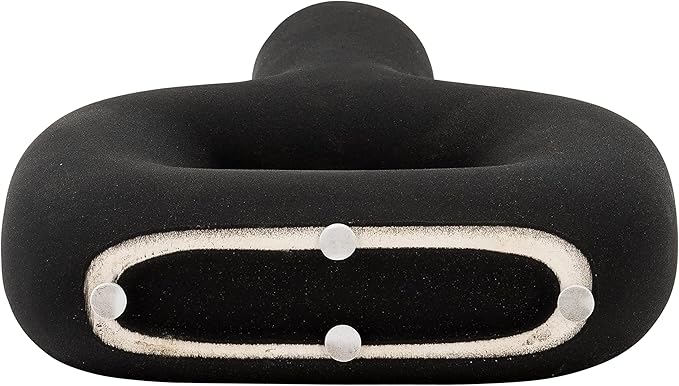 Modern Open-Cut Dolomite Vase for Living Room Decor and Home Accents - Decorative Flower Vase for Room, Bedroom or Office Display - Elevate House Display and Console Table Decor - 8", Black