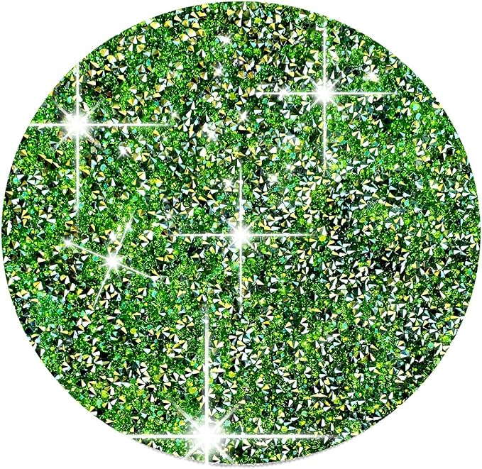 Round Placemats Set of 2 in Green Heat Resistant Circle Bling Washable Table Mats for Dinner, Kitchen, Wedding, Decorative