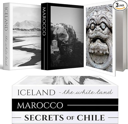 3 Pieces Fake Coffee Table Books for Home Decor, Decorative Books with Hidden Storage, Aesthetic Bookshelf Decor for Living Room or Bedroom, With Unique Design And Durable Material.