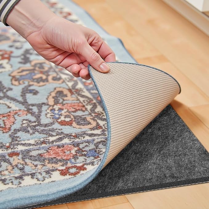 Waterproof Rug Pad, Thick 2x10 Ft Under Area Rug Carpet Pad, Non Slip Rug Pads for All Floors and Hardwood Floors Finishes, Keep Carpets in Place Soft and Prevent Rug from Wrinkling or Buckling