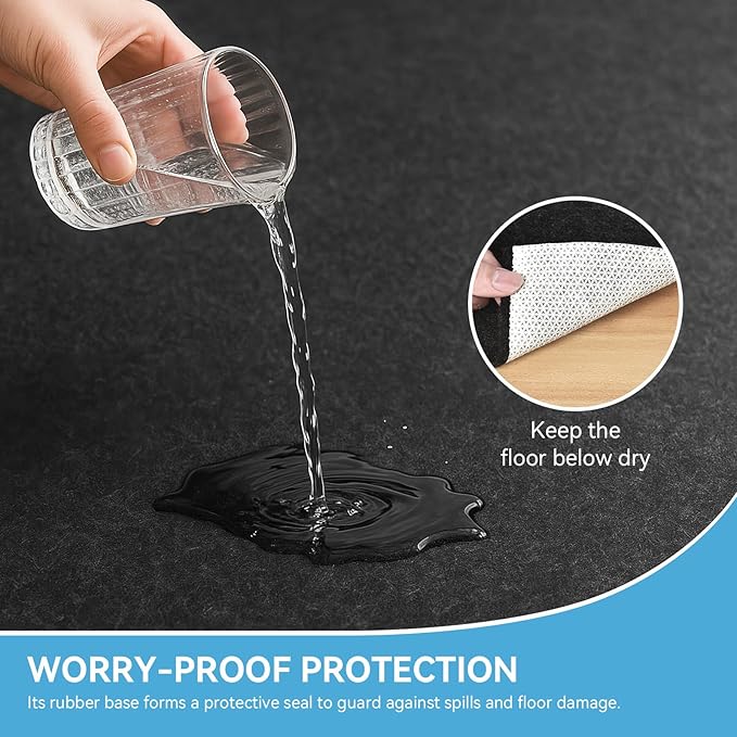 Warmstar 6x9 FT Non Slip Rug Pad,100% Waterproof Felt Rug Pad for Hardwood Floors,1/8” Thick Soft Carpet Pad with Natural Rubber Backing, Secure Grip & Floor Protection