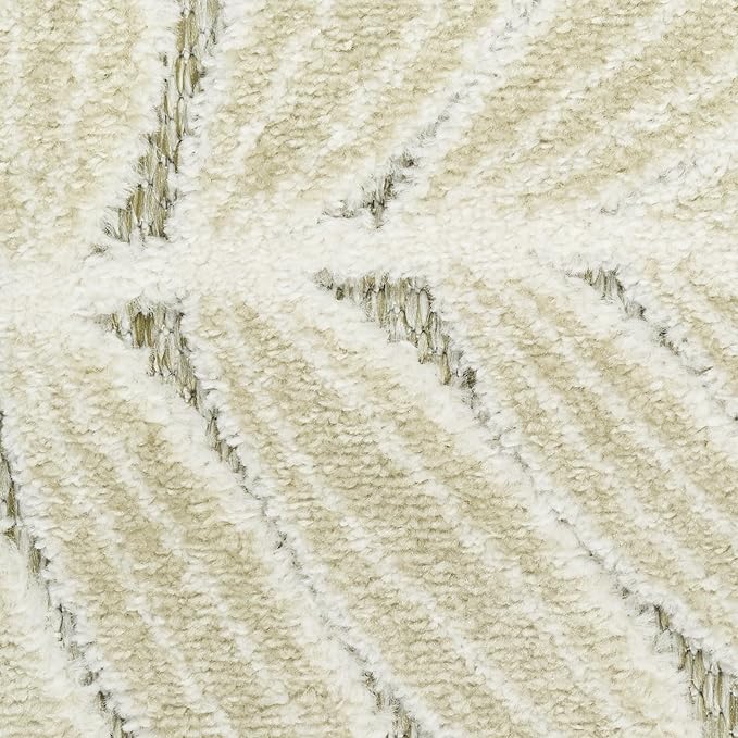 Nourison Home Aloha Ivory Sage 2'8" x 4' Area Rug - Easy Clean, Non Shedding, Bed Room, Living Room, Dining Room, Kitchen (3' x 4')