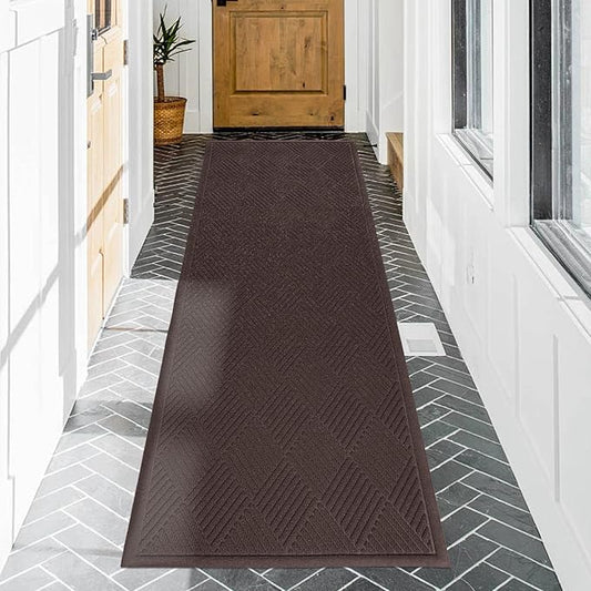 HIYARD Sturdy Front Door Mat, Absorbent Muddy Dirt Resist Welcome Door Mats Outdoor Indoor, Stain and Fade Resistant, Non-Slip Rubber Backing Low Profile Doormat for Entryway, 72×24, Coffee