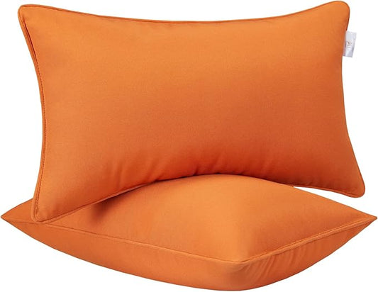 JMGBird Outdoor Pillows Waterproof Set of 2 Outdoor Lumbar Pillows with Insert Included 12×20 Inch Outdoor Pillow for Patio Furniture