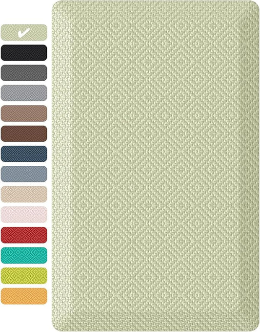 Ophanie Kitchen Mats for Floor, 3/4 Inch Thick Kitchen Rugs, 20''x32'' Anti Fatigue Standing Cushioned Mat, Waterproof,Comfort Ergonomic Mat for Office, Home, Sink, Sage Green Non-Slip Bottom