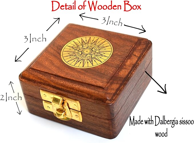 TA dizayn Antique 3" Indian Rosewood Keepsake Wooden Box -Decorative Vintage Storage Box - Antique