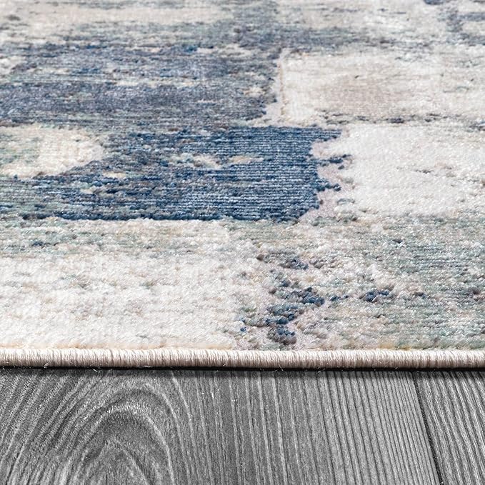 Beverly Rug Modern Abstract Runner Rug 2x7 Luxury Ultra Soft Vintage Indoor Area Rugs for Living Room Stain Resistant Non Shedding Indoor Carpet Alfombras para Salas Modernas (2 x 7 Navy Blue)