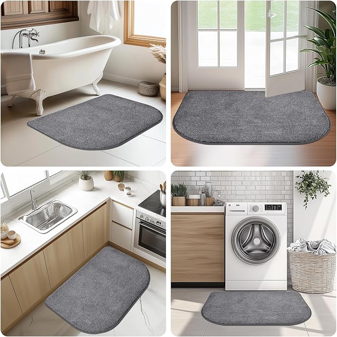 Washable Kitchen Rug 24" x 70" / 60cm x 180cm, Non Slip Kitchen Mat for Floor, Absorbent Indoor Entryway Runner Rug for Laundry, Bathroom, Bedroom (Roll Packing)