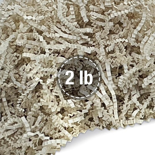 FRILLZ by DECOfill™ Crinkle Cut Paper Shred Filler for Baskets, Gifts, Packing and Protecting your Birthday, Weddings, Anniversary, Easter, and other gifts (2 pound, Ivory)