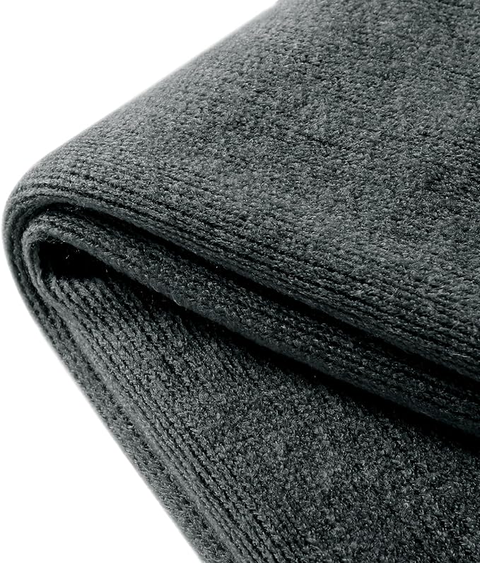 Homiest Decorative Knitted Throw Blanket With Fringe, Lightweight Acrylic Knit, Soft & Cozy Tassel for Couch Sofa Bed (Charcoal Grey, 50 x 60 Inch)