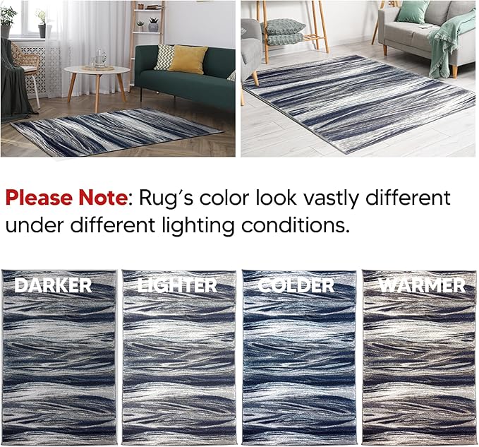 Keen Home Design Area Runner Rugs - 2x8 Non-Shedding, Abstract Runner for Kitchen, Living Room, Bedroom, Dining Room, Entryway - Size: 2'8" x 7'7", Multi