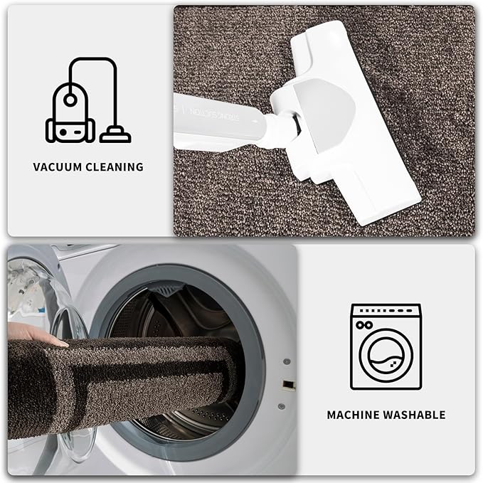 PURRUGS Dirt Trapping Door Mat 20" x 32", Non-Slip Machine Washable Entryway Rug, Entrance Mat, Indoor Front Door Mat, Super Absorbent Entry Rug for Muddy Shoes & Paws, Grayish Brown & Coffee