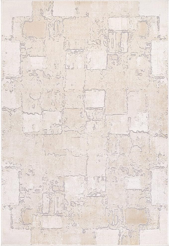 Beverly Rug Living Room Rug 5x7 Modern Luxury Ultra Soft Vintage Indoor Area Rugs for Kitchen Dining Room Stain Resistant Non Shedding Indoor Carpet Alfombras para Salas Modernas (5 x 7 Beige)