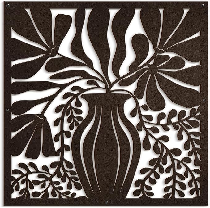 SIGNLEADER Metal Wall Art Decor Leaves in Bronze Bottle Minimalist Modern Abstract Wall Sculpture Hangings Home Decoration for Living Room, Bedroom, Bathroom, Kitchen, Outdoor - 18" Bronze