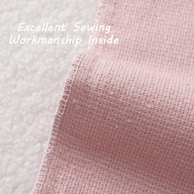 FUTEI Valentine's Day Pack of 2 Pink Decorative Throw Pillow Covers 16x16 Inch Soft Cozy Solid Boucle Textured Cushion Case,Modern Home Decor for Couch Bed Living Room