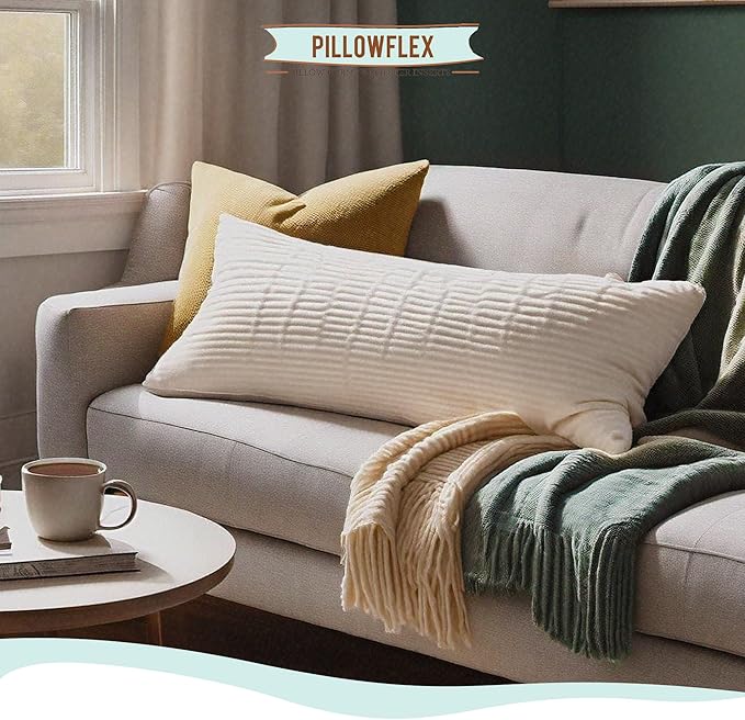 Pillowflex Synthetic Down Pillow Insert - 18x26 Down Alternative Pillow, Ultra Soft, Large Rectangle, Lumbar, Back, Sofa, Sleeping Pillow - 1 Decorative Pillow Form