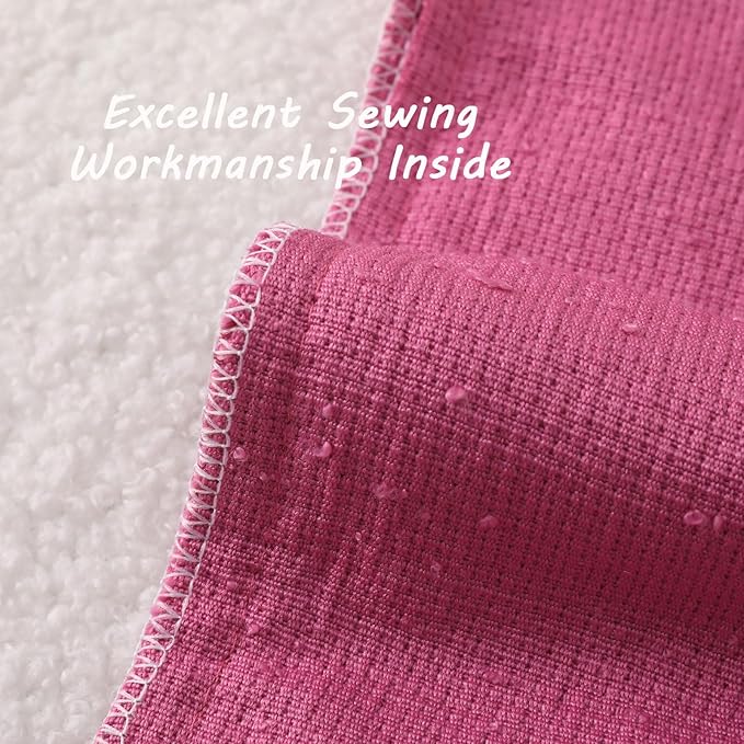 FUTEI Valentine's Day Pack of 2 Hot Pink Decorative Throw Pillow Covers 22x22 Inch Soft Cozy Solid Boucle Textured Cushion Case,Modern Home Decor for Couch Bed Living Room