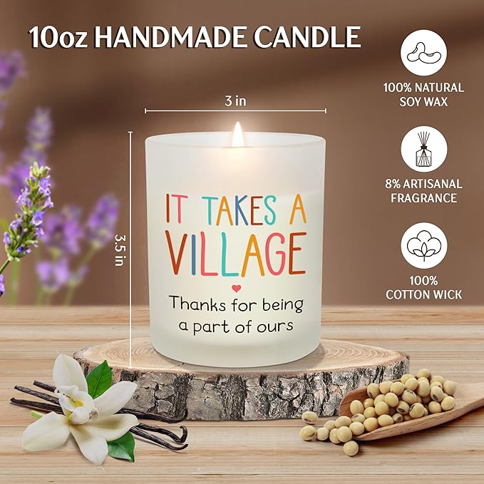 OASSIE Thank You Gifts for Women Men - Vanilla Lavender Candle 10 oz - Valentine Appreciation Gifts for Teacher Nurse Coworker Employee Daycare Provider Neighbor Babysitter, Therapist Nanny Gift