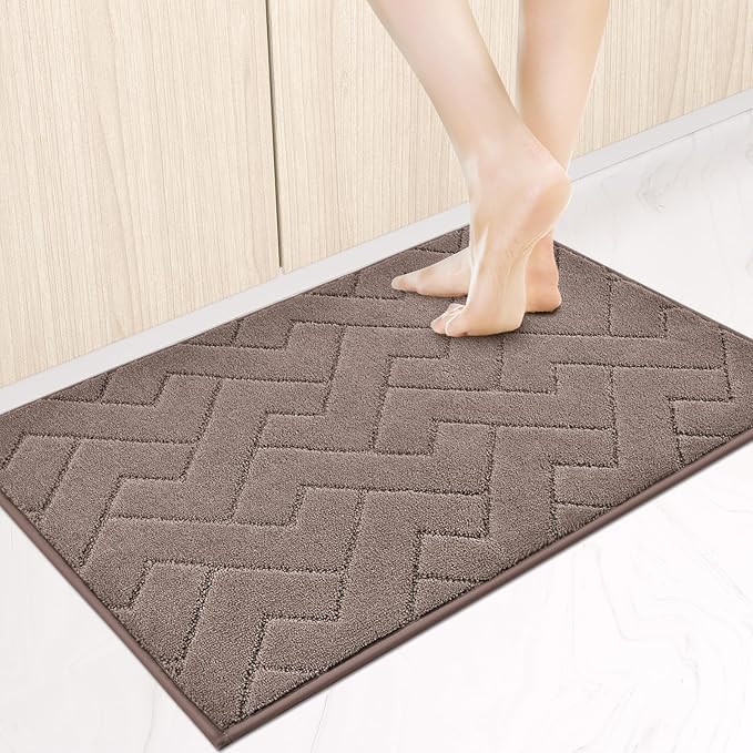 Machine Washable Kitchen Rugs 24" x 36", Non-Slip Kitchen Runner Rugs Mats for Floor, Absorbent Comfort Standing Mats for Kitchen, Sink, Laundry and Hallway, Grayish Brown